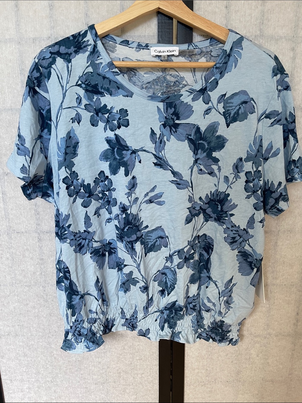 Calvin Klein Light Blue Floral Short Sleeve Tee